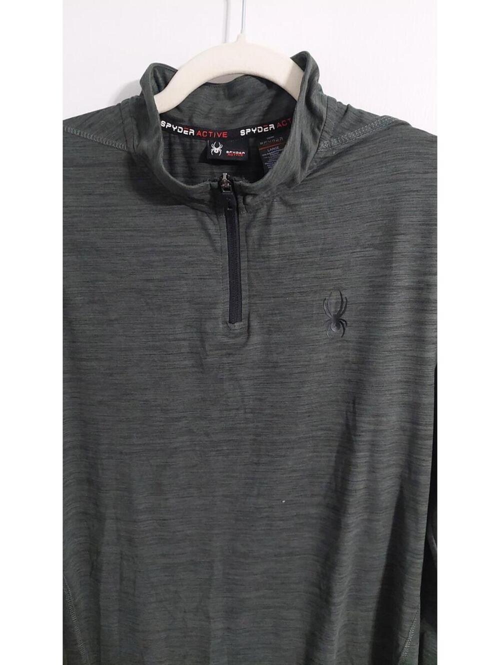 Spyder Active Men's Large Olive Green Half-Zip Pullover